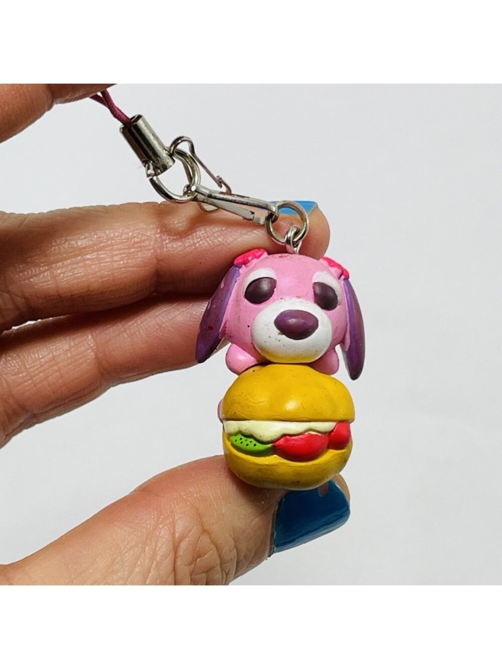 Ochaken Teacup Tea Dog Girl Puppy Hamburger Figure Keyring Keychain Strap Charm